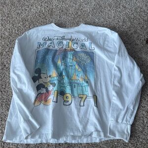 Disney Adult White Long Sleeve Shirt with Magical Castle Design